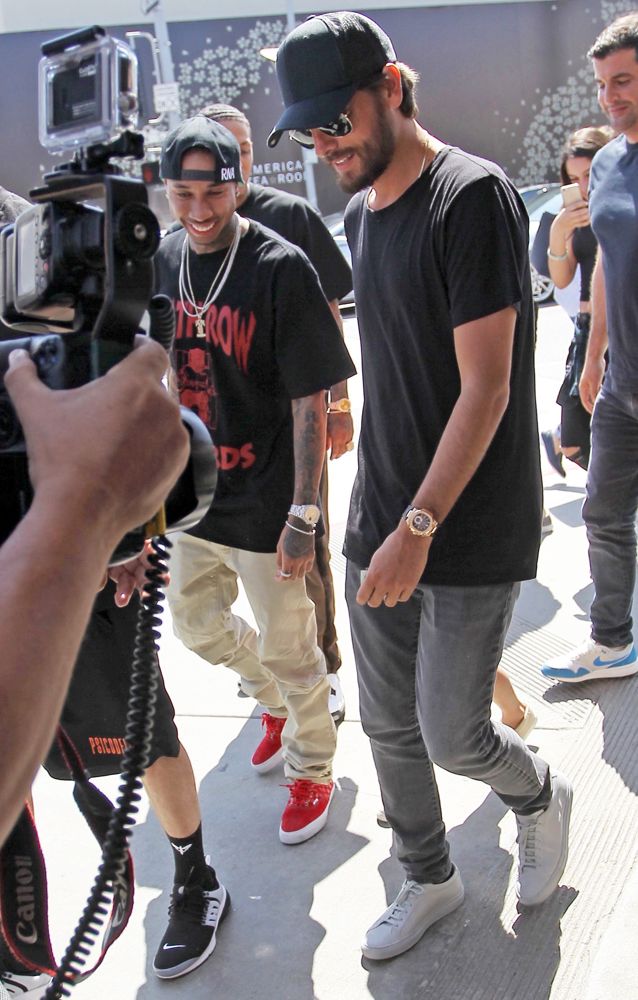 Scott Disick and Tyga Spotted on Their Way to Lunch at Il Pastaio