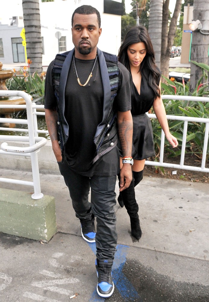 Kanye West and Kim Kardashian Leaving Kung Pao Bistro